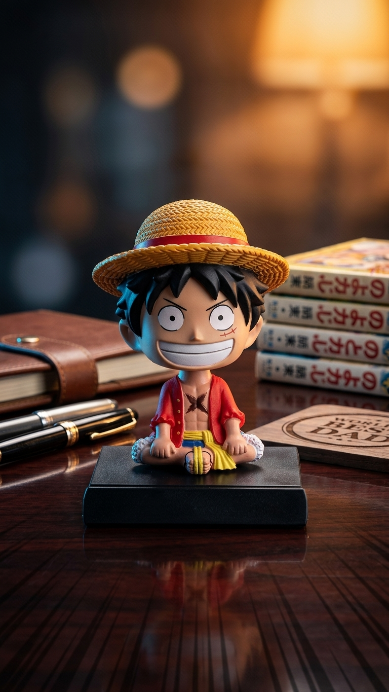 One Piece: Monkey D. Luffy Chibi Bobblehead & Mobile Holder