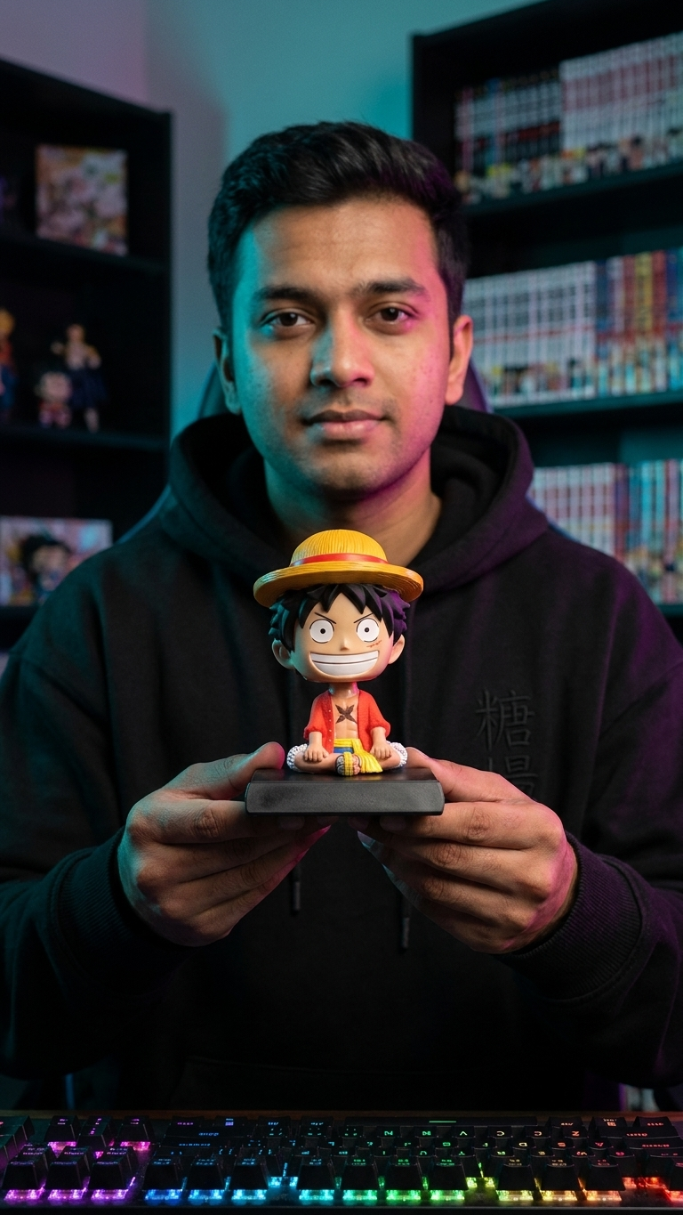 One Piece: Monkey D. Luffy Chibi Bobblehead & Mobile Holder