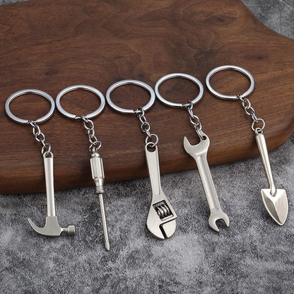 Handyman Essentials: Premium Mini Metal Tool Shape Collectible Keychains (5-Piece Variety Pack)