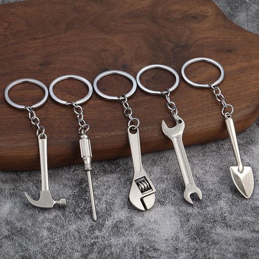 Handyman Essentials: Premium Mini Metal Tool Shape Collectible Keychains (5-Piece Variety Pack)