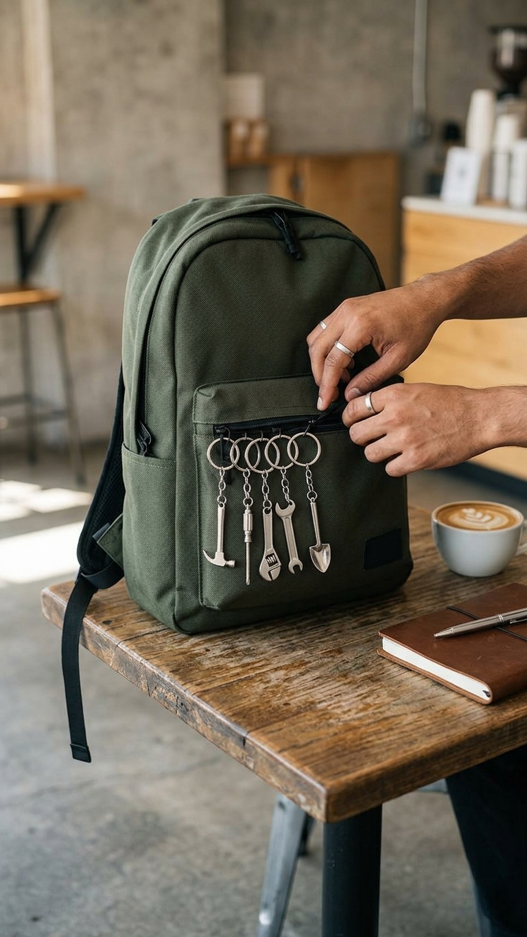 Handyman Essentials: Premium Mini Metal Tool Shape Collectible Keychains (5-Piece Variety Pack)
