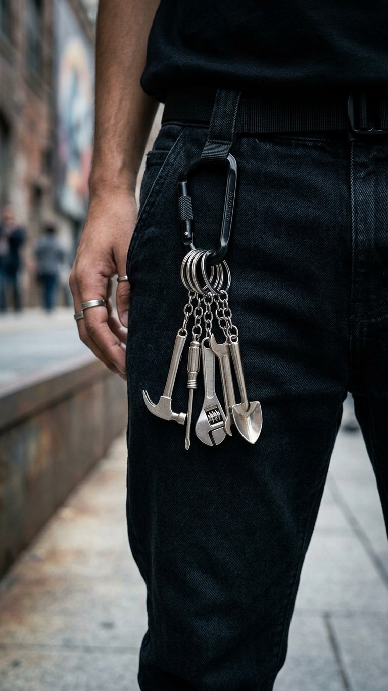Handyman Essentials: Premium Mini Metal Tool Shape Collectible Keychains (5-Piece Variety Pack)