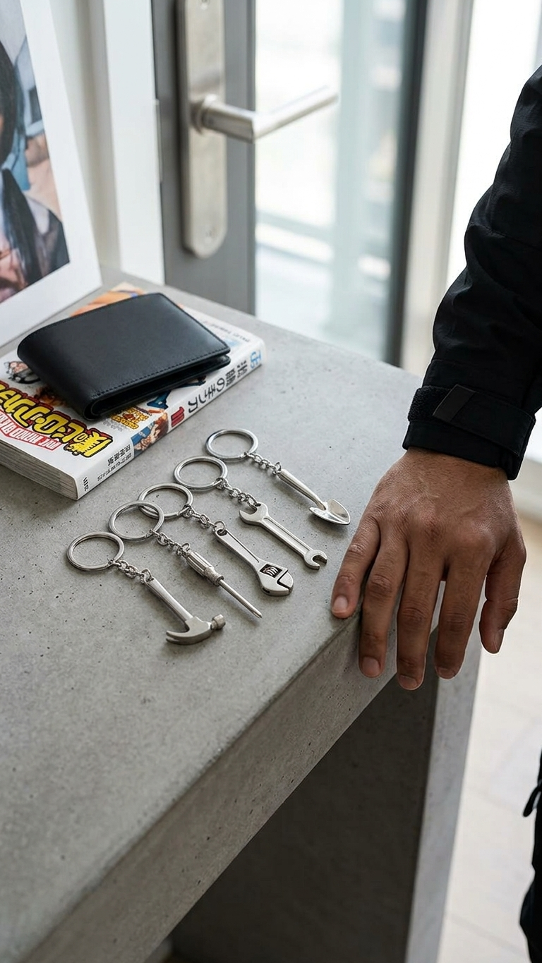 Handyman Essentials: Premium Mini Metal Tool Shape Collectible Keychains (5-Piece Variety Pack)