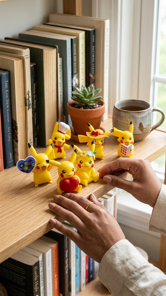 Pokémon: Pikachu "Happy Costume & Hearts" Mini Figurine Set (6-Piece Collection)