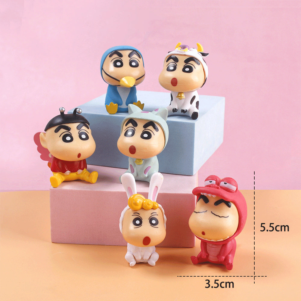 Crayon Shin-chan: "Cute Animal Cosplay" Mini Figurine Set (6-Piece Collection)