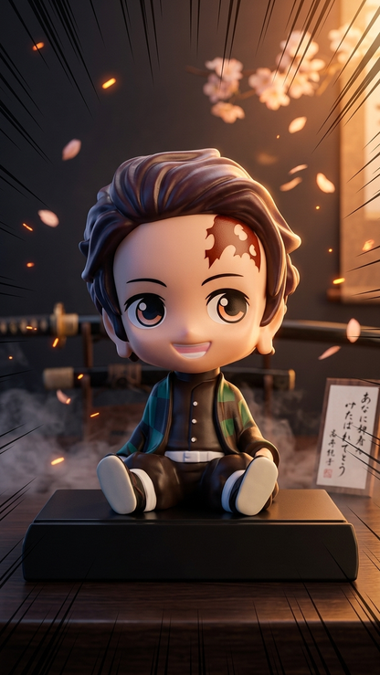 Demon Slayer: Tanjiro Kamado Chibi Bobblehead & Mobile Holder