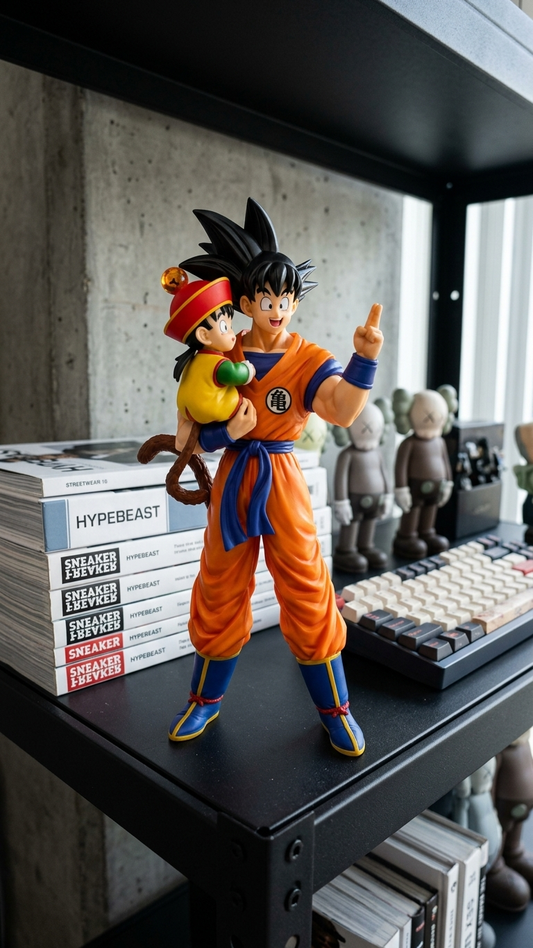 Dragon Ball Z: Son Goku Holding Baby Gohan Nostalgic Family Statue