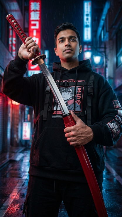 Bleach Series: "Soul Reaper Zanpakuto – Crimson Sentinel" Premium 104cm Wooden Cosplay Katana (Heavy Quality – Fully Assembled)