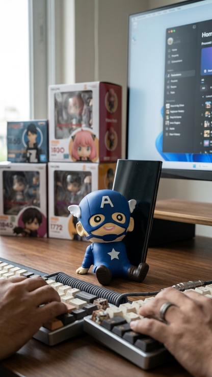 Marvel Avengers: Captain Amerrica Cute Chibi Mobile Holder & Desk Stand