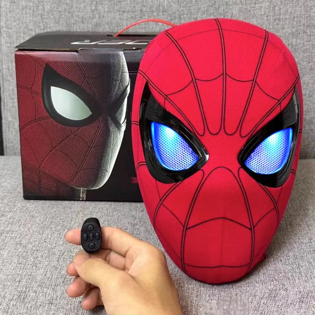 Spider-Man: "Integrated Cyber Tech" Premium Flicker-Eye Moving & LED Glowing Cosplay Mask (With Remote Control & Box)