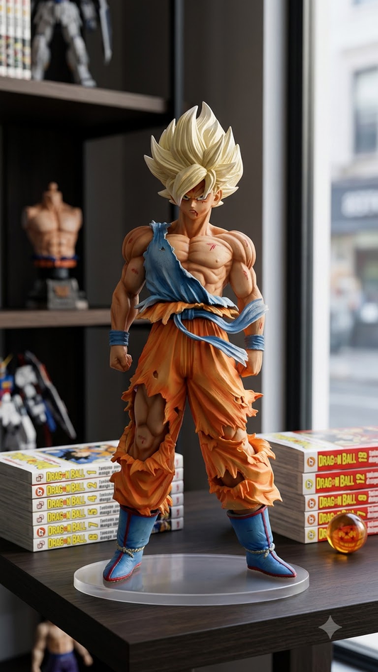 Dragon Ball Z: Super Saiyan Son Goku "Battle Damaged – Namek Climax" Colossal 44cm Standing Statue (Blister + Box Edition)