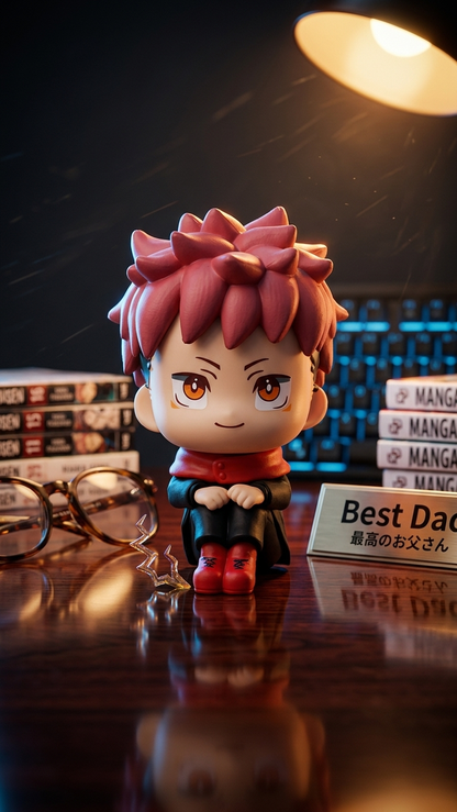Jujutsu Kaisen: Yuji Itadori "Look Up & Seated" Chibi Mini Figure (9cm)