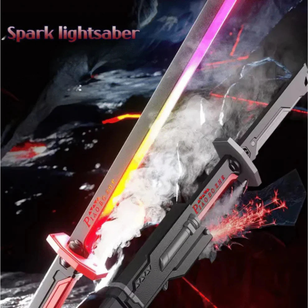 Sparkblade LED Light Sword with Smoke & Spark Effects | 7-Color Light-Up Toy Sword | Sci-Fi Cosplay & Display Prop