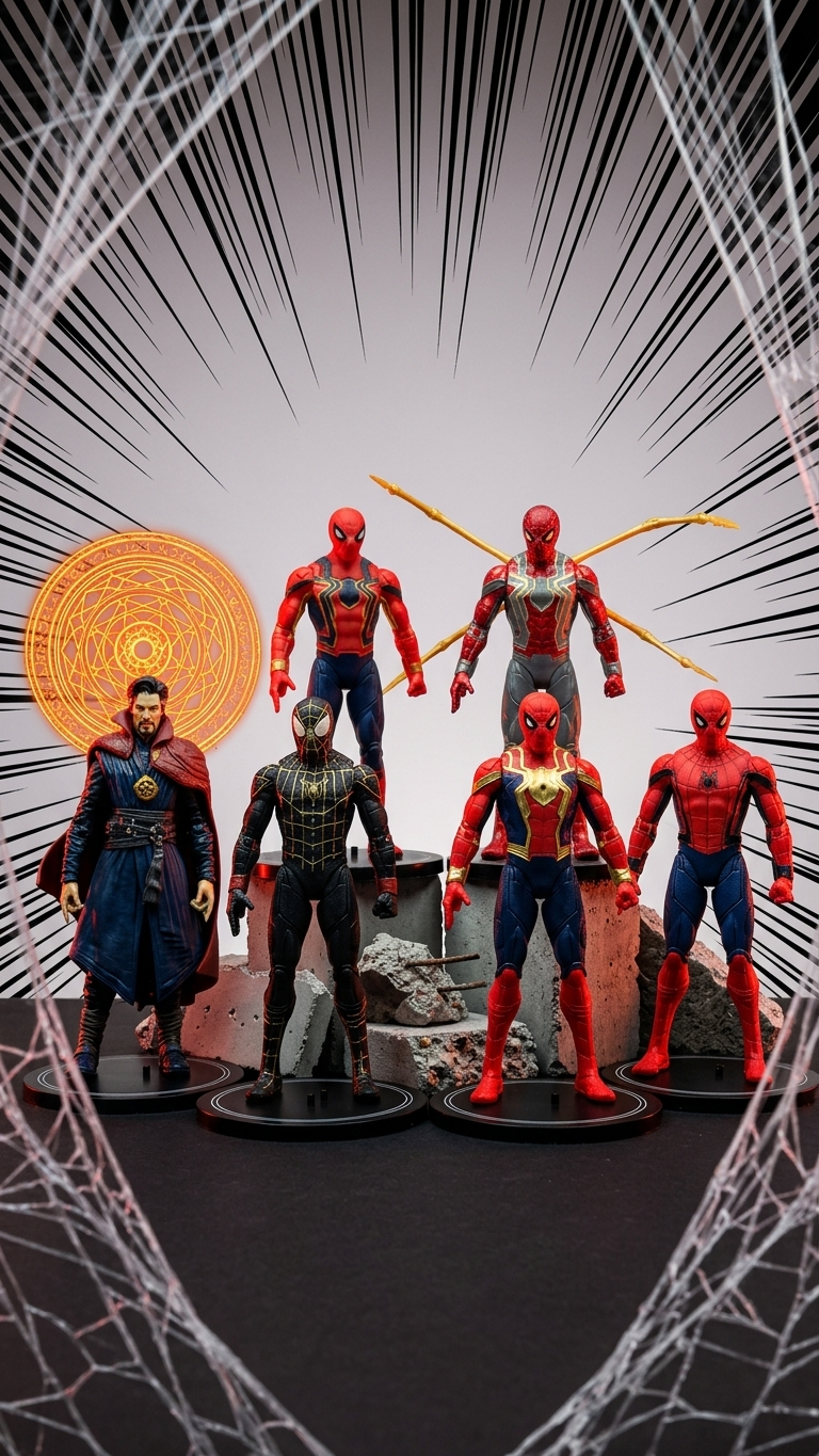 Marvel Studios Spider-Man & Doctor Strange: "Multiverse Convergence" Premium Multi-Pose Action Figure Set (Pack of 6)