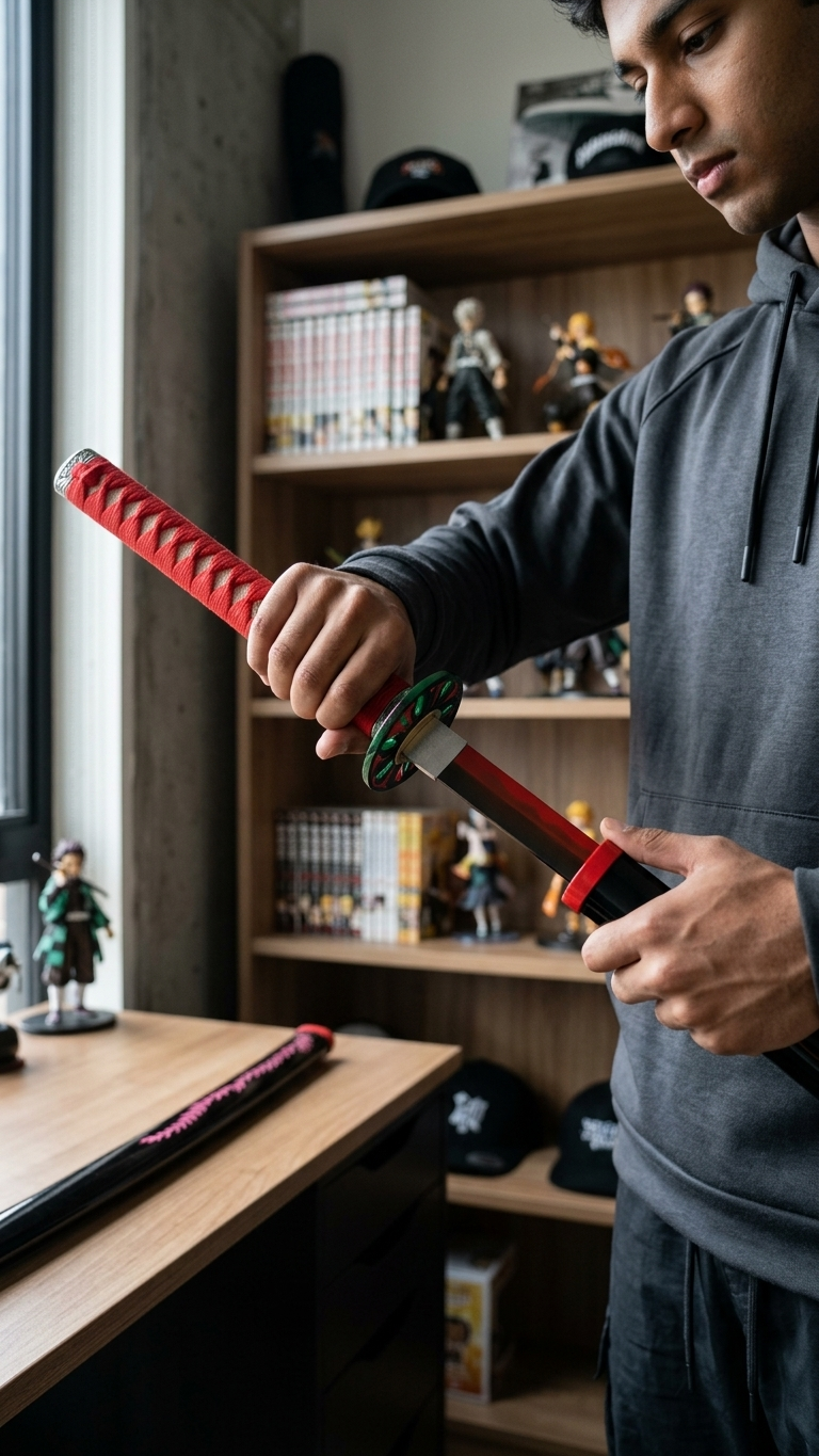 Demon Slayer: Nezuko Kamado "Demon Awakening – Crimson Nichirin Blade" Premium 104cm Cosplay Katana (Fully Assembled)