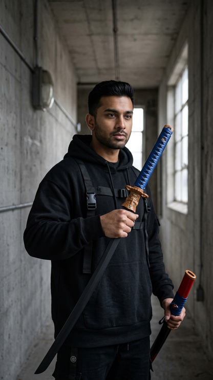 Valorant: "Onimaru Kunitsuna" (Oni Collection) Blue 104cm Fully Assembled Wooden Replica Katana