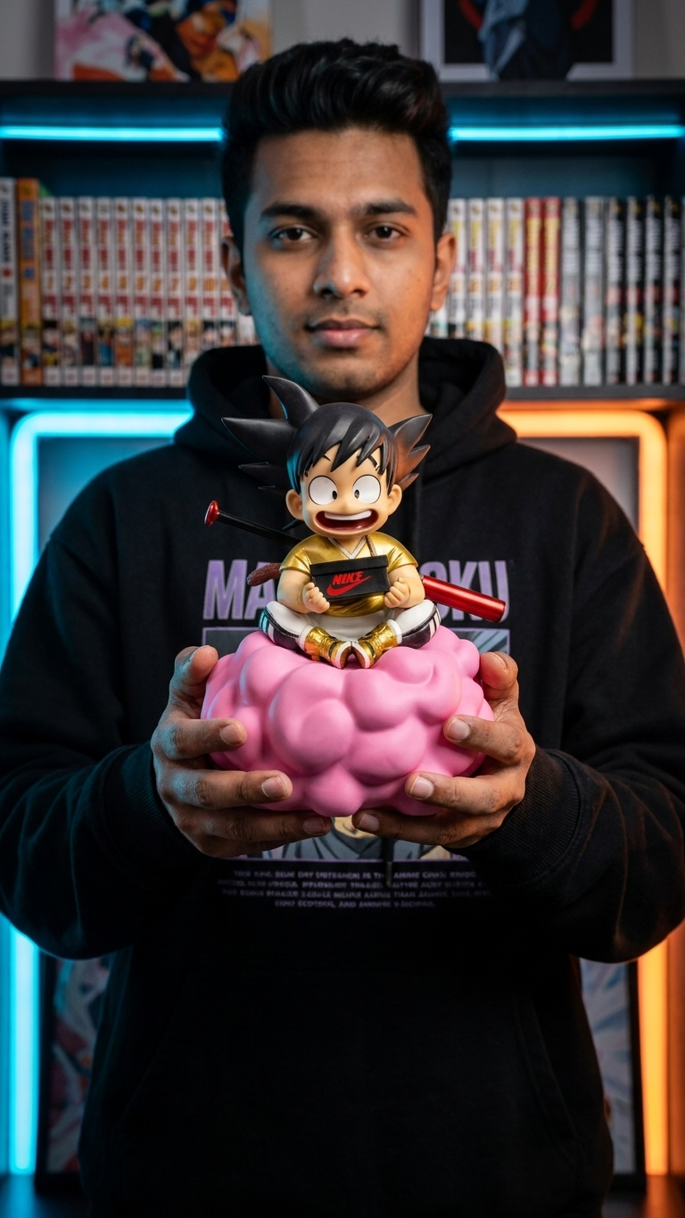 Dragon Ball: Kid Goku "Hypebeast Streetwear" Pink Flying Nimbus Figure (Special Edition)