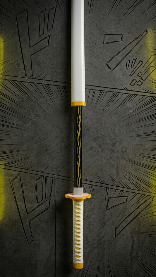 Demon Slayer: Zenitsu Agatsuma Nichirin Wooden Katana – Thunder Breathing Edition (104cm)