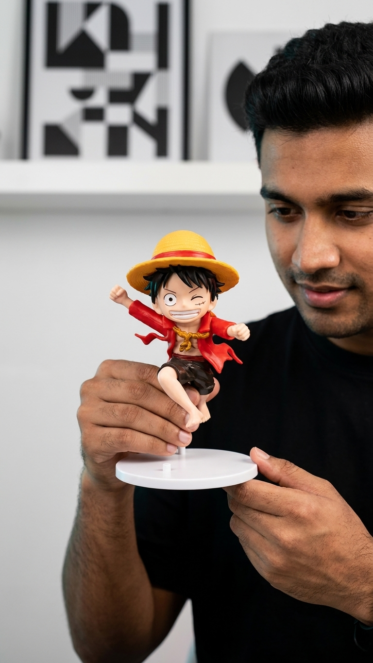 One Piece Monkey D. Luffy "Happy Faces" Chibi Action Figure - Single Piece