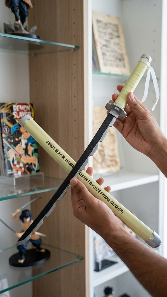 Demon Slayer: Inosuke Hashibira Nichirin Practice Katana – Wooden Edition