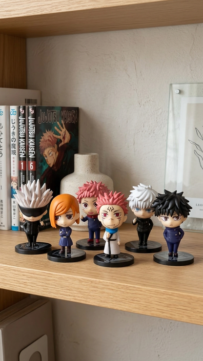 Jujutsu Kaisen Chibi Action Figure Set - 6 Pieces Collectible Collection