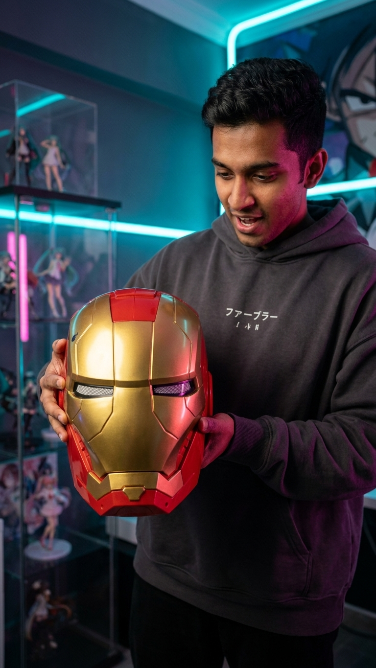 Marvel Iron Man Mark V (MK5) Wearable Helmet – Manual Jarvis Edition