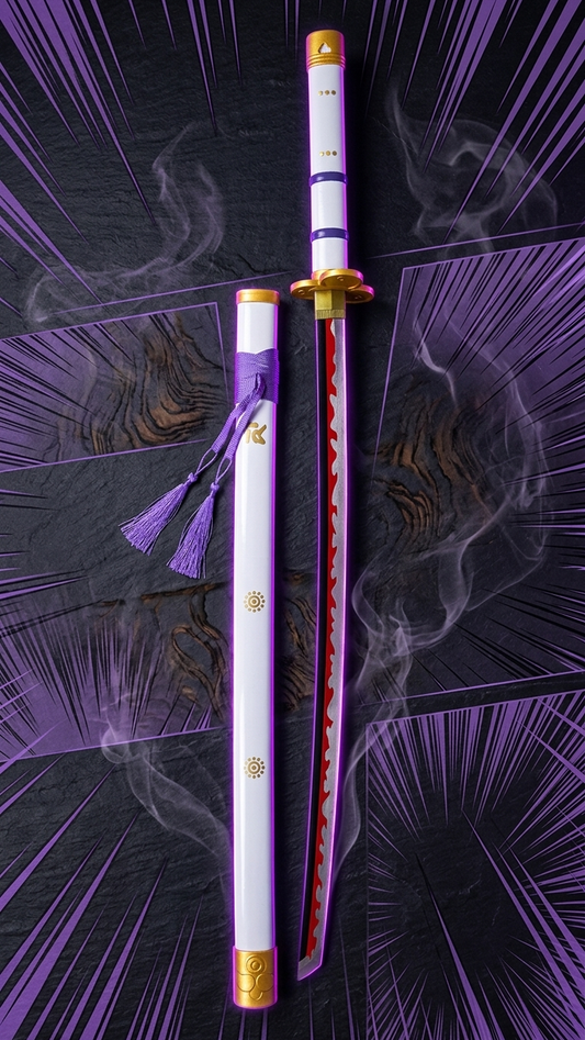 One Piece: Roronoa Zoro "White Enma" Wooden Katana – Master Series (104cm)