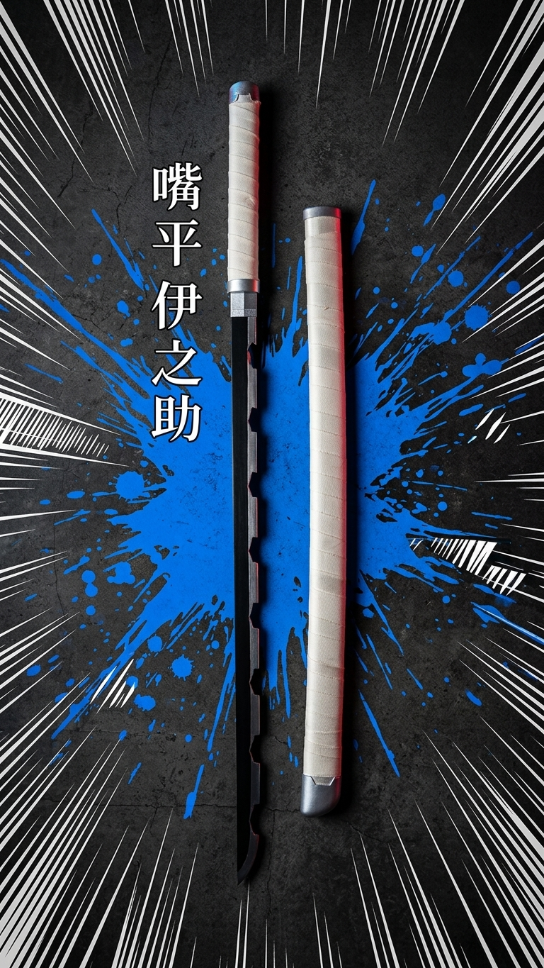Demon Slayer: Inosuke Hashibira Nichirin Wooden Katana – Beast Breathing Edition (104cm)