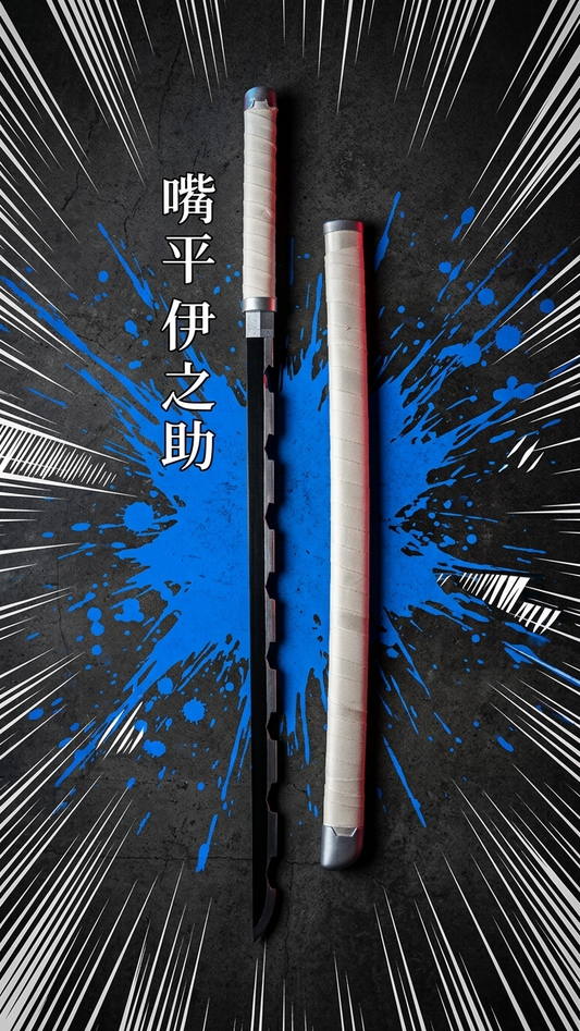 Demon Slayer: Inosuke Hashibira Nichirin Wooden Katana – Beast Breathing Edition (104cm)