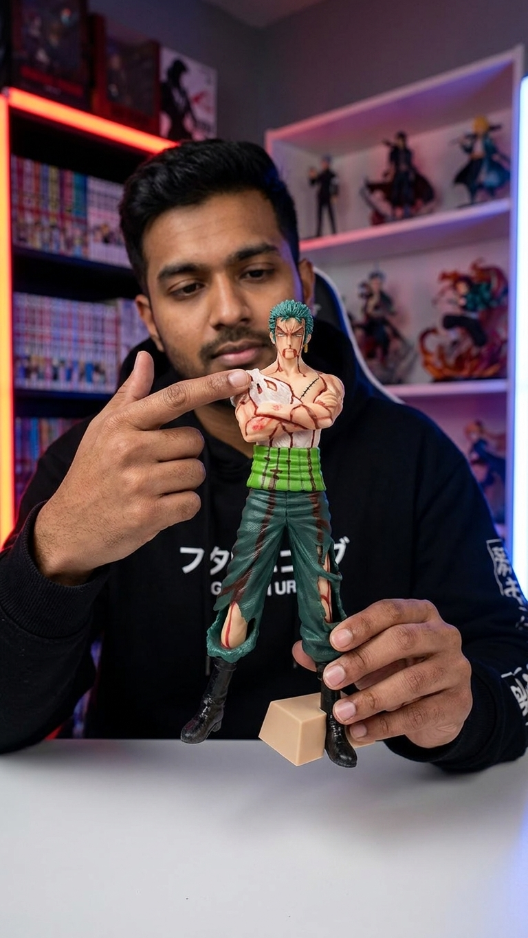 ⚔️ One Piece – Zoro Standing Action Figure (Double Head) | 28.5cm