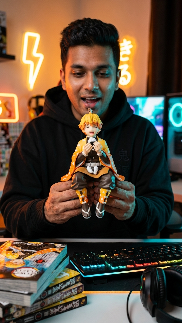 Demon Slayer Zenitsu Agatsuma Sitting "Noodle Stopper" Collectible Figure - 15cm