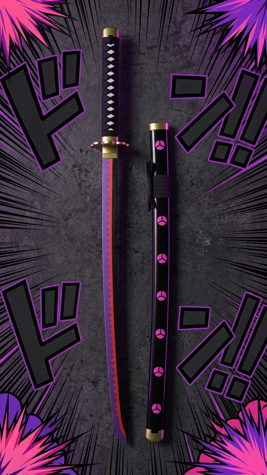 One Piece: Roronoa Zoro "Shusui" Wooden Katana – Black Blade Edition (102cm)