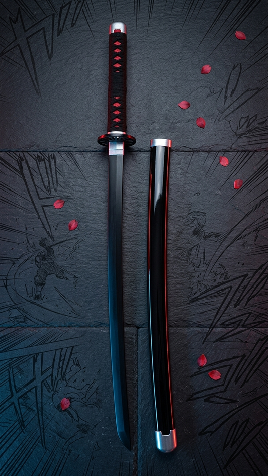 Demon Slayer: Tanjiro Kamado Nichirin Wooden Katana – Sun Breathing Edition (104cm)