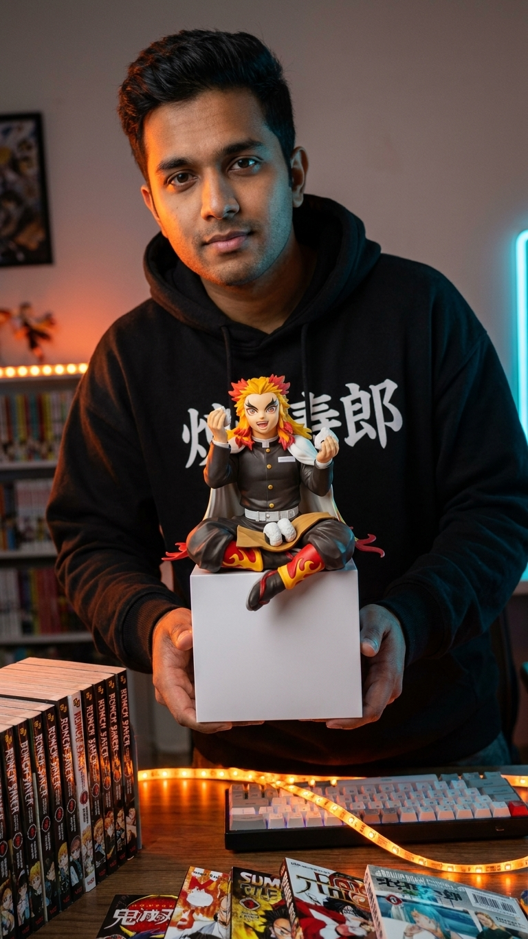 Demon Slayer Kyojuro Rengoku Sitting "Noodle Stopper" Collectible Figure - 14cm