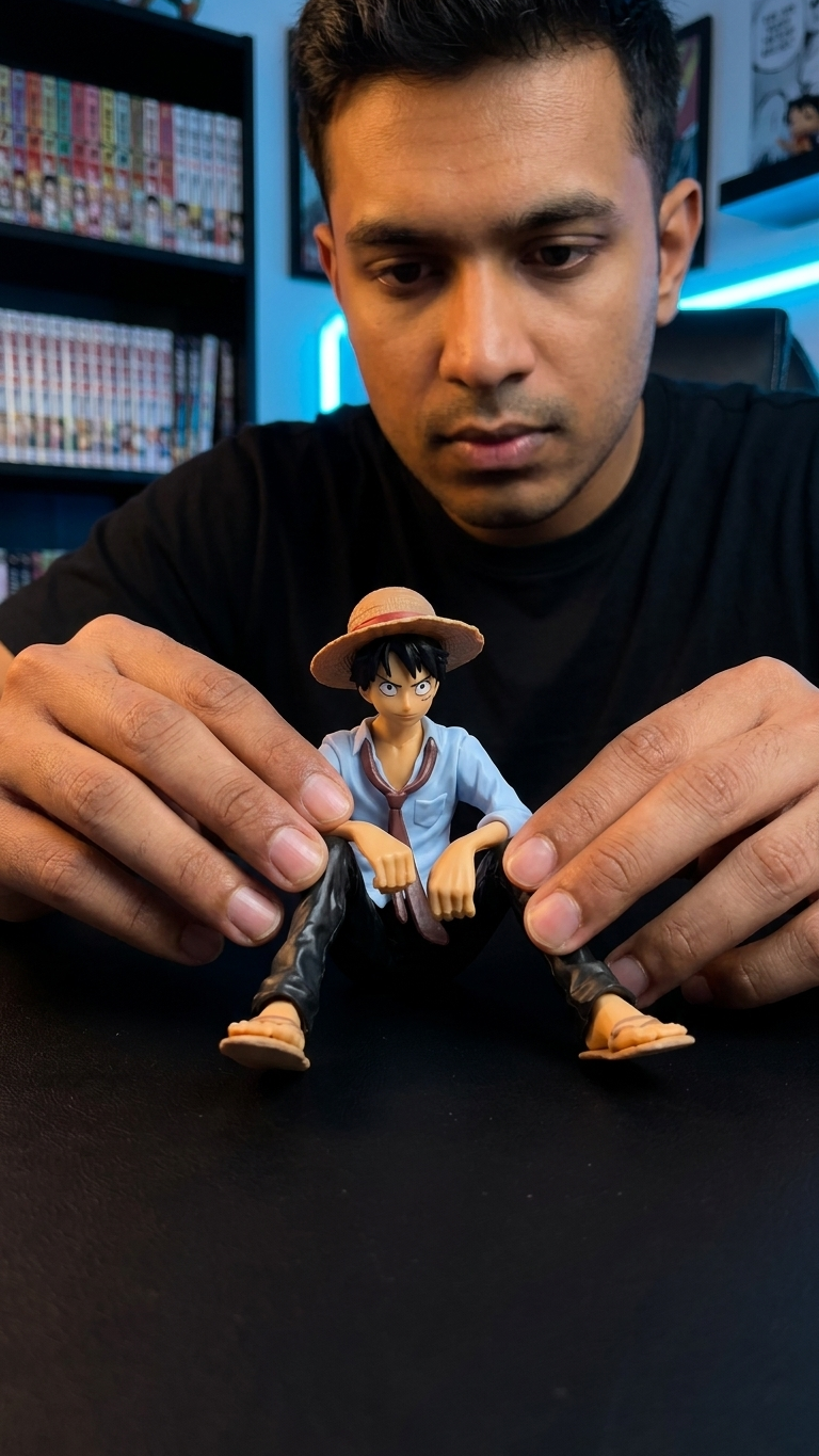 One Piece Monkey D. Luffy "Marine Blue Edition" Sitting Collectible Figure