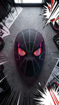 Spider-Man Black "Miles Morales" Electronic Mask with Touch-Control Light-Up Eyes