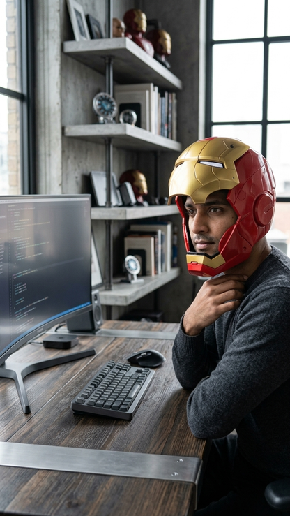 Marvel Iron Man Mark V (MK5) Wearable Helmet – Manual Jarvis Edition