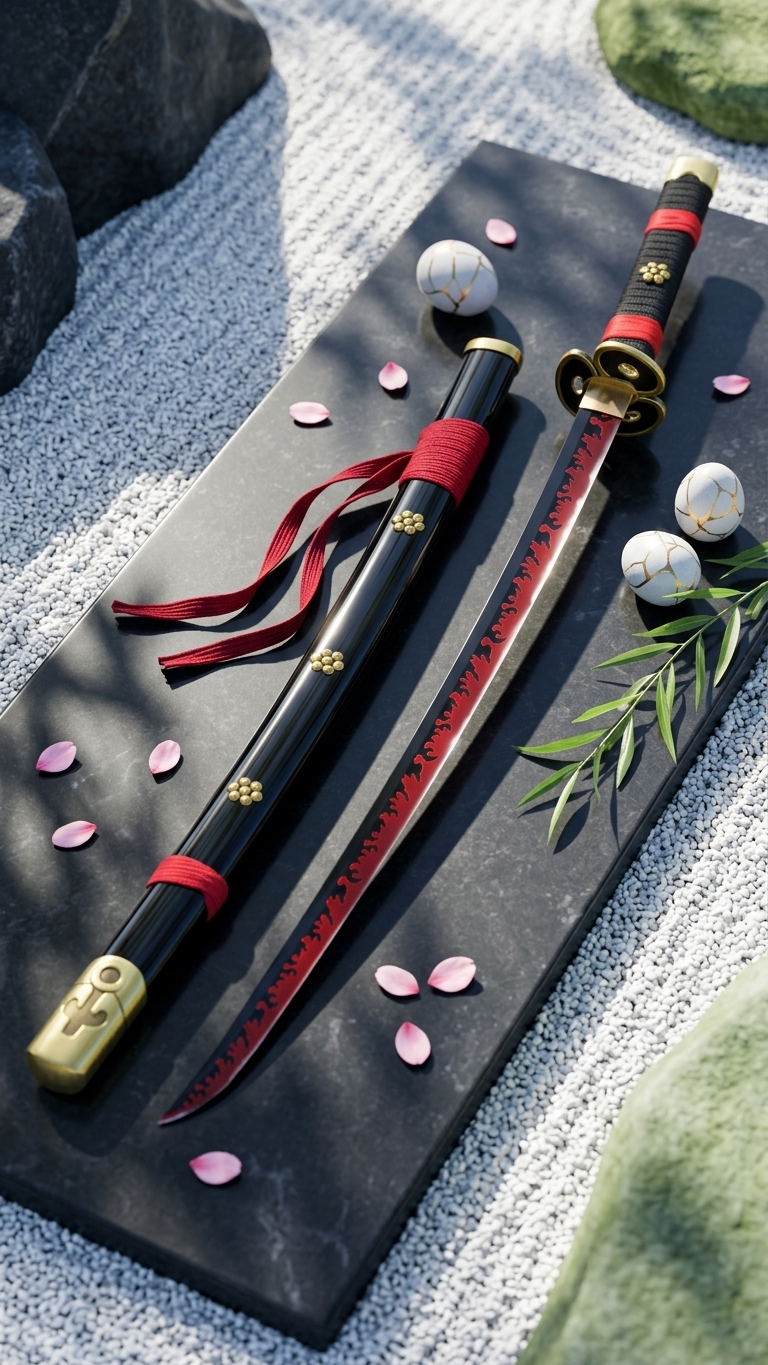 Zoro Black Enma Wooden Katana 104cm | One Piece Cosplay Sword