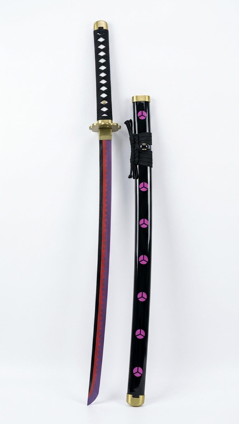 One Piece: Roronoa Zoro "Shusui" Wooden Katana – Black Blade Edition (102cm)