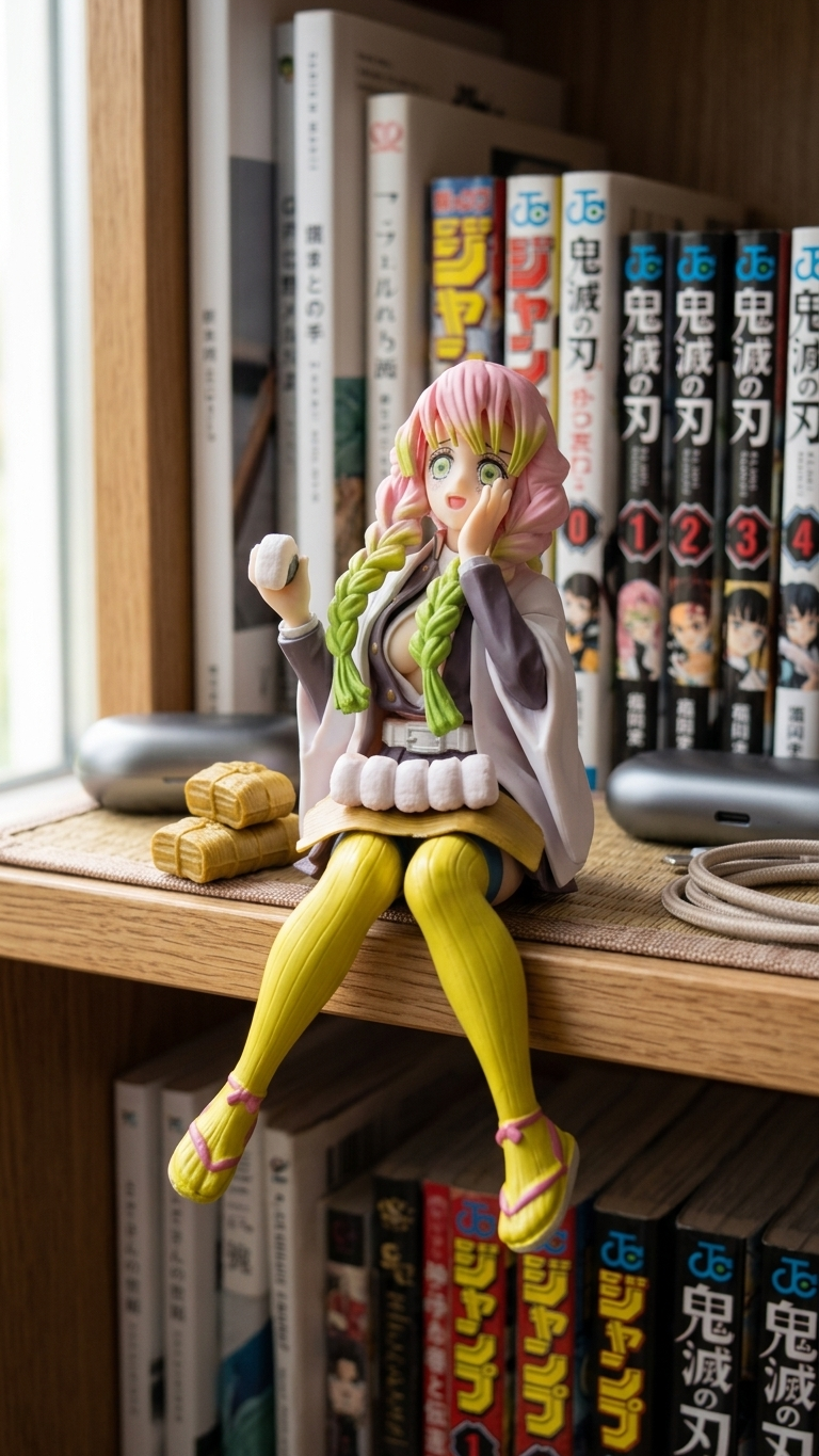 Demon Slayer Mitsuri Kanroji Love Hashira Sitting "Noodle Stopper" Collectible Figure - 15cm