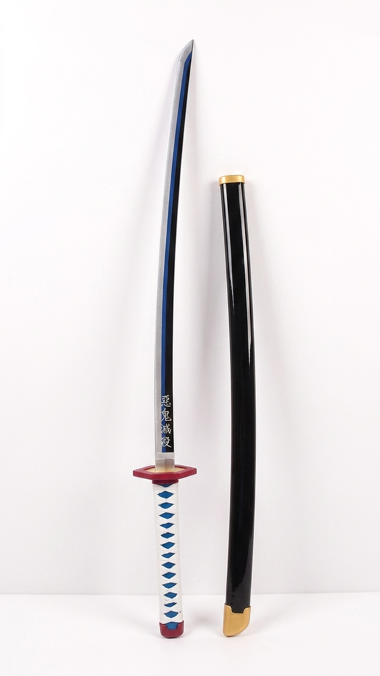 Demon Slayer: Giyu Tomioka Nichirin Wooden Katana – Water Breathing Edition (104cm)