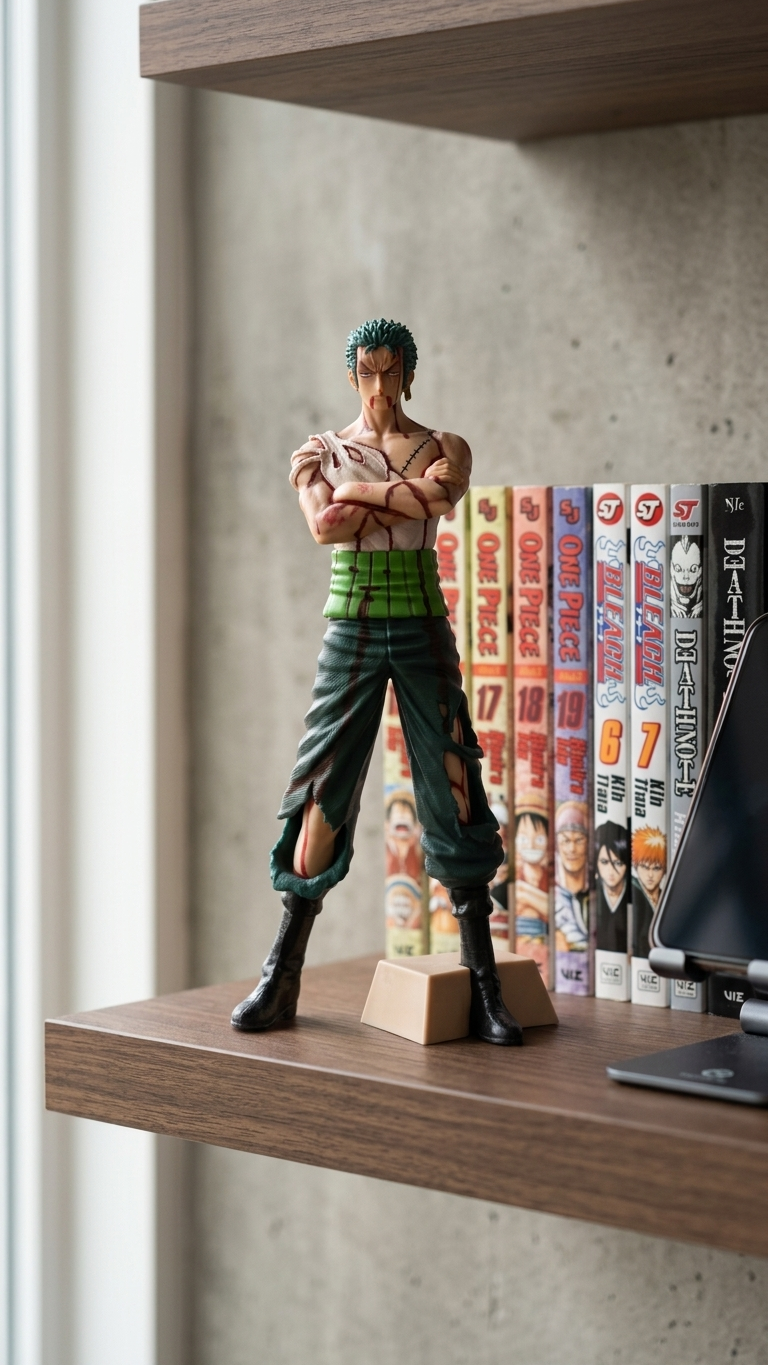 ⚔️ One Piece – Zoro Standing Action Figure (Double Head) | 28.5cm