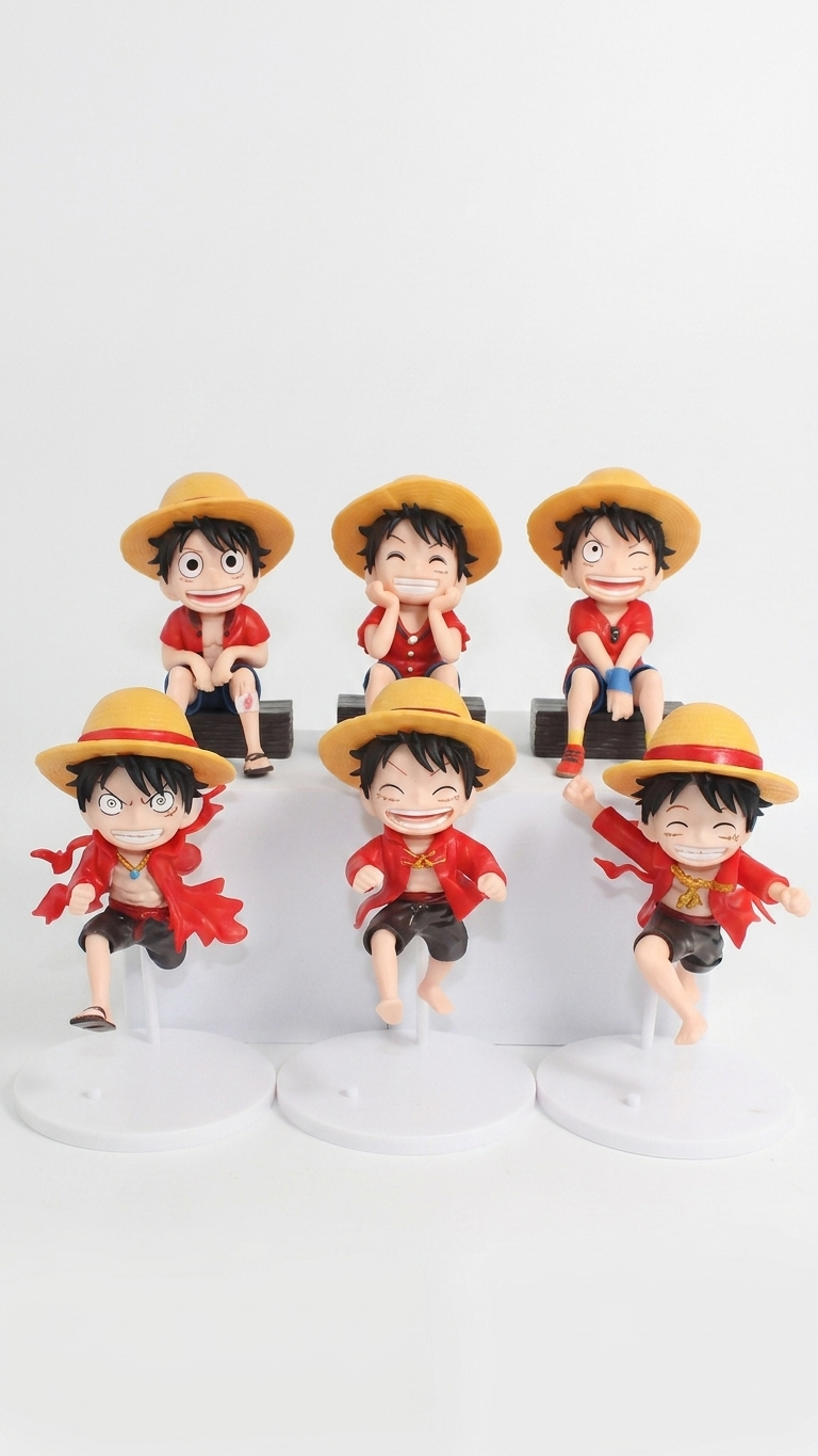 One Piece Monkey D. Luffy "Happy Faces" Chibi Action Figure - Single Piece