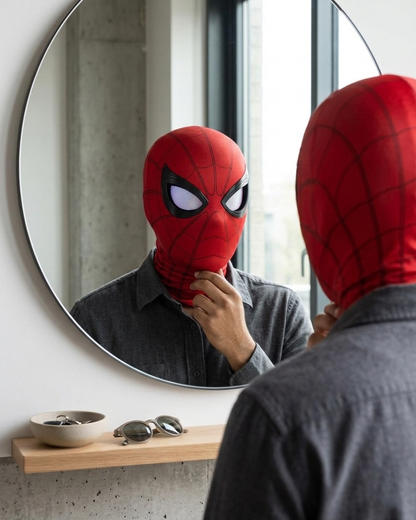 Spider-Man Classic Red Electronic Mask with Touch-Control Light-Up Eyes and Chin-Activated Motion