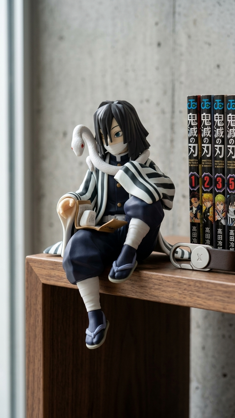 Demon Slayer Obanai Iguro Serpent Hashira Sitting "Noodle Stopper" Collectible Figure - 15cm