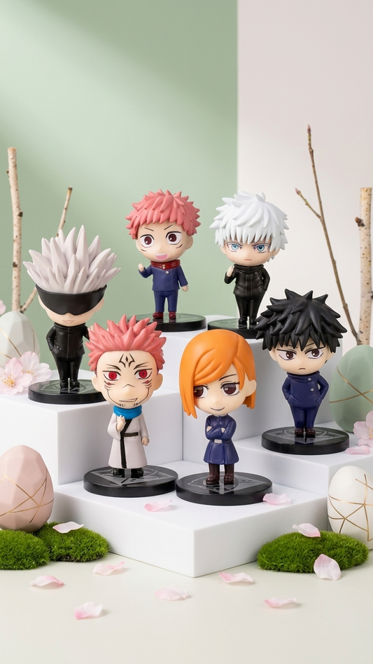 Jujutsu Kaisen Chibi Action Figure Set - 6 Pieces Collectible Collection
