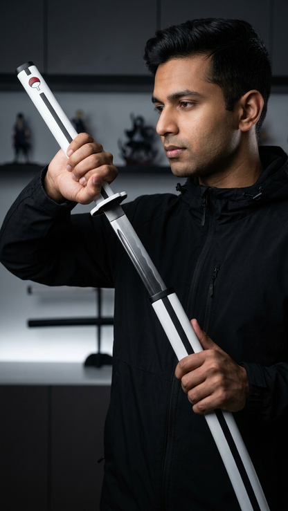 Naruto Shippuden: Sasuke Uchiha Wooden Katana – White "Kusanagi" Edition (104cm)
