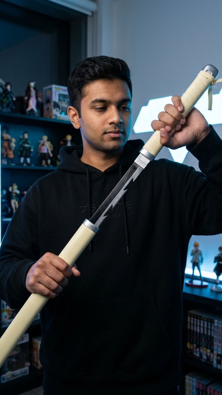 Demon Slayer: Inosuke Hashibira Nichirin Practice Katana – Wooden Edition