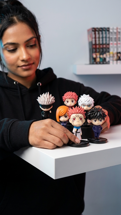 Jujutsu Kaisen Chibi Action Figure Set - 6 Pieces Collectible Collection