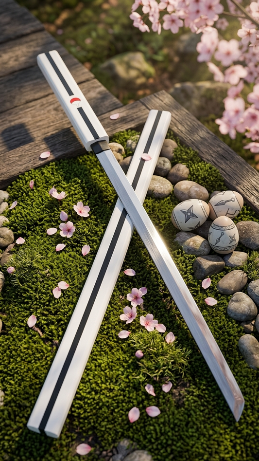 Naruto Shippuden: Sasuke Uchiha Wooden Katana – White "Kusanagi" Edition (104cm)